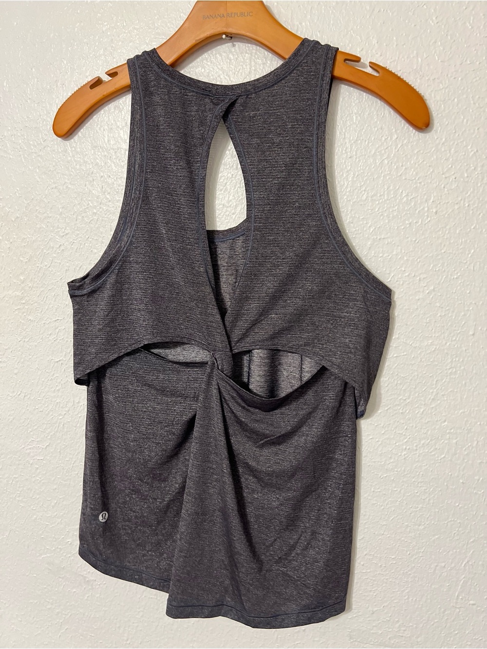 lululemon athletica Dark Gray Twist-Back Athletic Tank Athletic Athleisure